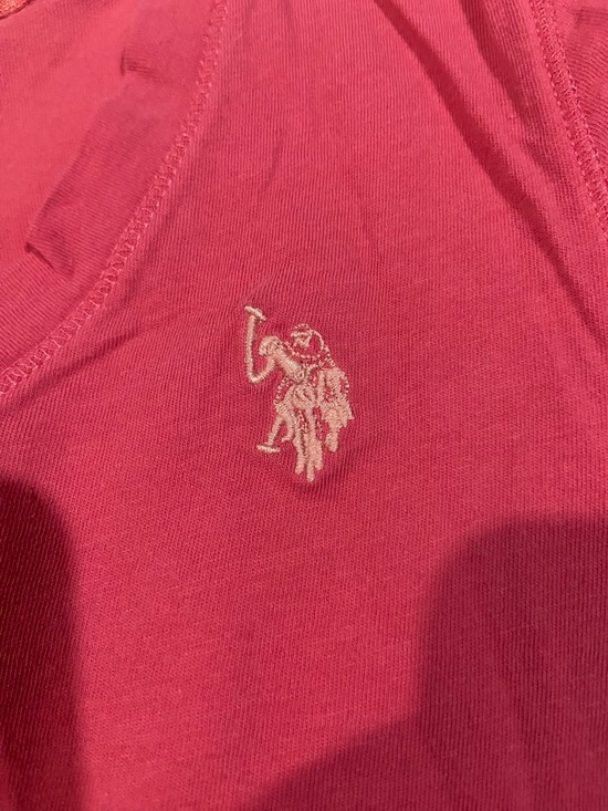 U.S. Polo Assn. Women's V-Neck Tee in Deep Pink - Picture 3 of 4